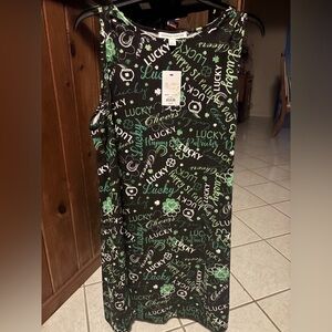 NWT Black and Green Graphic Dress